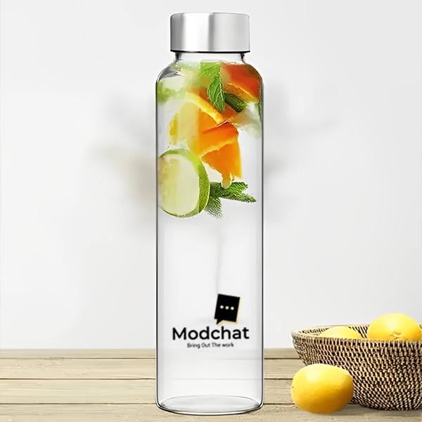Customized Borosilicate Glass Bottle with Steel Cap | Capacity 1000ml