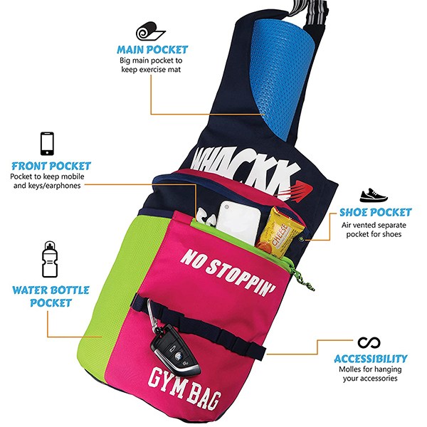 Buy Multicolor Customized Gym/Yoga/Exercise/Fitness Kit Bag yourPrint