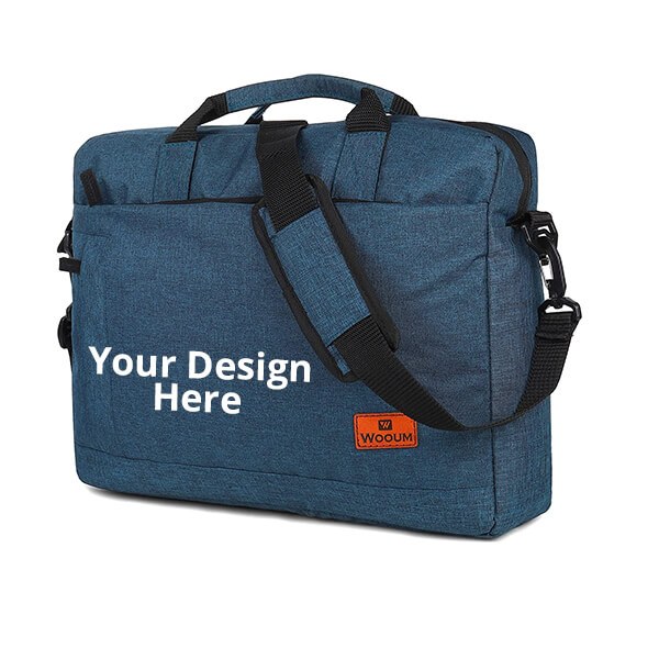 Blue Customized Wooum Laptop Briefcase