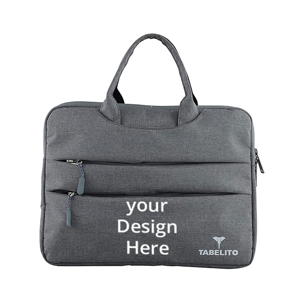 Grey Customized Laptop Bag