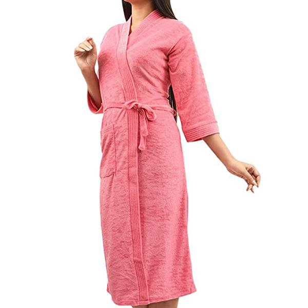 Buy Pink Customized Cotton Full Bathrobe yourPrint