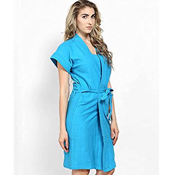 Buy Turquoise Blue Customized 100 Cotton Towel Terry Solid Bath Gown