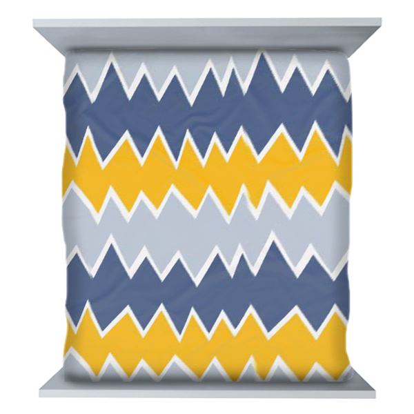 Buy Yellow and Grey ZigZag Customized Double Bedsheet with 2 Pillow