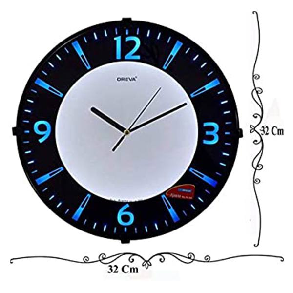 Buy Black Customized Round Plastic Analog Wall Clock with Blue LED