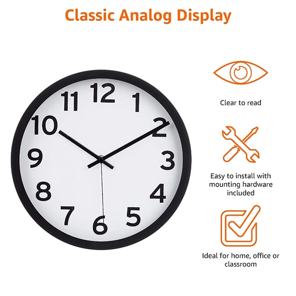 Buy White with Black Panel Customized 12" Wall Clock yourPrint