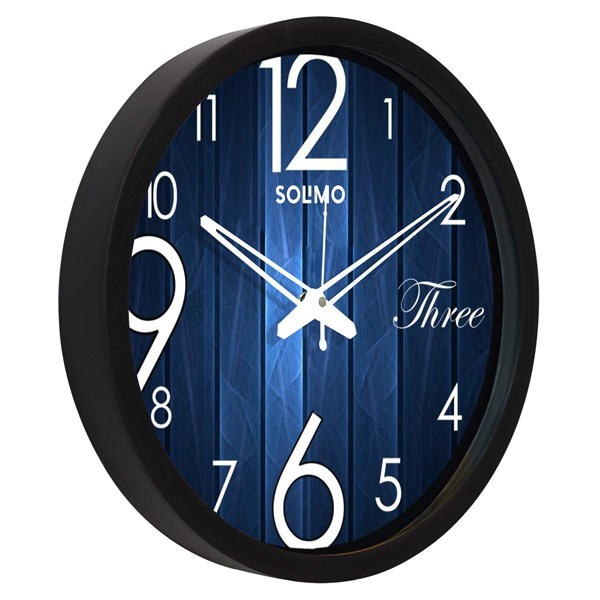 Buy Blue Customized Wall Clock with Silent Movement (Size 12