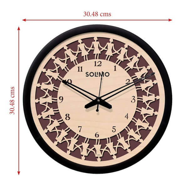 Buy Brown Customized Silent Movement Wall Clock (Size 12") yourPrint