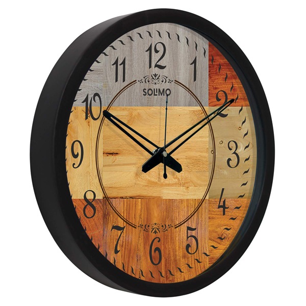 Buy Brown Customized 12" Contemporary Plastic & Glass Silent Movement Wall Clock yourPrint