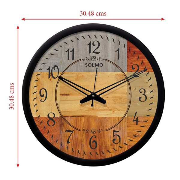 Buy Brown Customized 12" Contemporary Plastic & Glass Silent Movement Wall Clock yourPrint