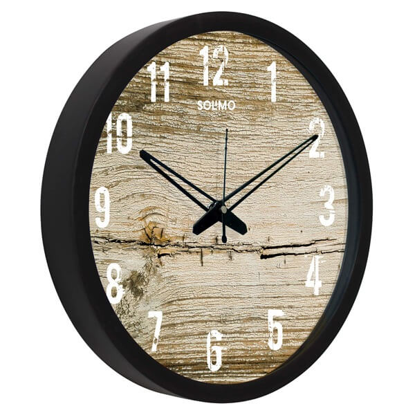 Buy Brown Customized Contemporary Plastic & Glass Silent Movement Wall Clock (Size 12