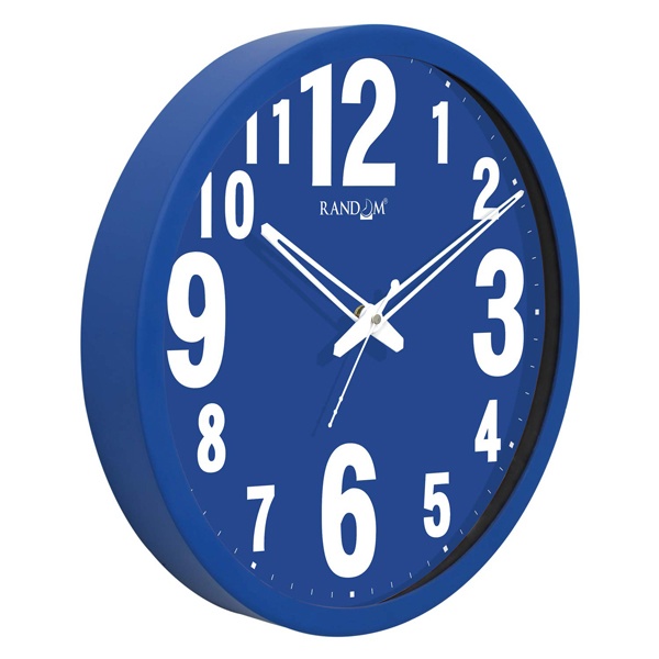 Buy Blue Customized Plastic & Glass Quartz Movement Wall Clock (Size