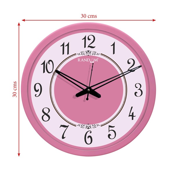 Buy Pink Customized 12" Wall Clock for Home, Living Room, Lobby