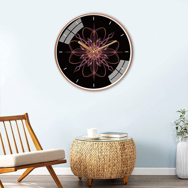 Buy Galaxy Black Customized Glass Non Ticking Silent Quartz Wall Clocks