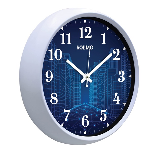 Buy Blue with White Panel Customized 12" Non Ticking Silent Quartz
