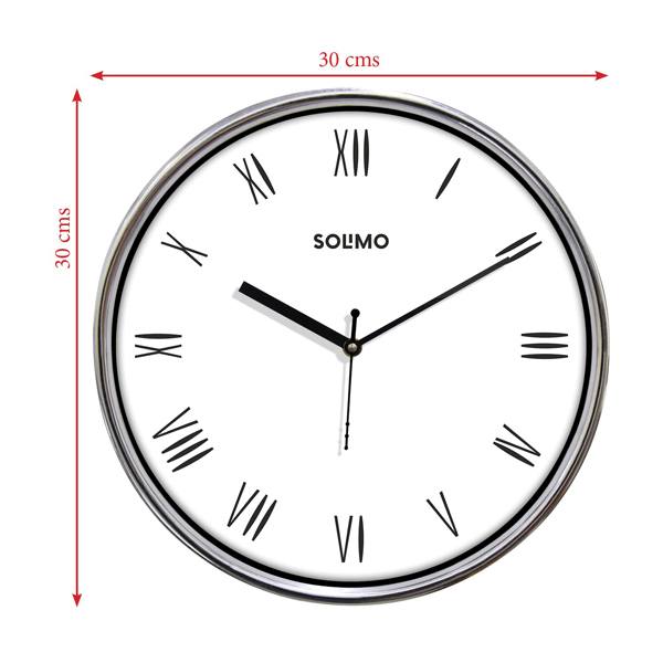 Buy White Customized Glass Wall Clock Dual Frame Roman Numbers