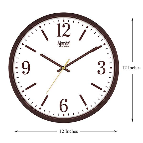 Buy Brown Customized Ajanta Quartz Real Silent Sweep Movement 12 Inches