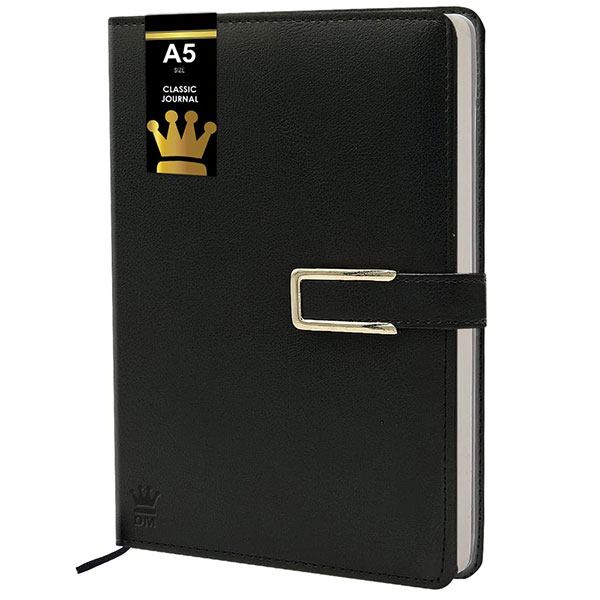 Buy Black Customized Leather Hardbound Executive Notebook Diary with