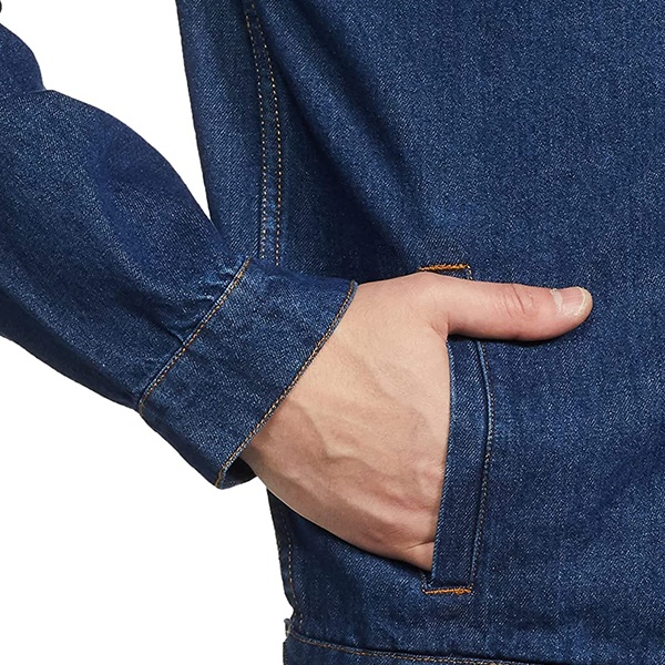 Buy Blue Customized Men's Cotton Denim Jacket yourPrint