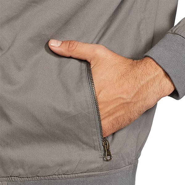 Buy Grey Customized Men's Baseball Collar Jacket yourPrint