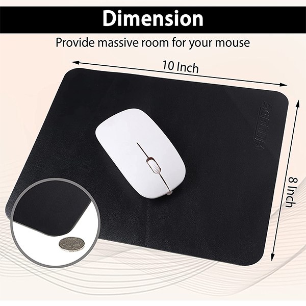 Buy Black Customized Vegan PU Leather Mouse Pad for Laptop Notebook