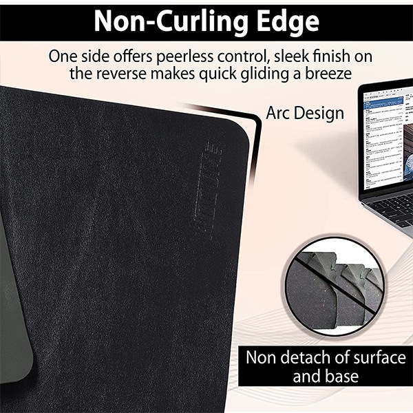 Buy Black Customized Vegan PU Leather Mouse Pad for Laptop Notebook