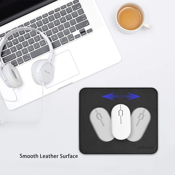 Buy Black and Grey Customized Mouse Pad, Reversible Dual Color PU Vegan