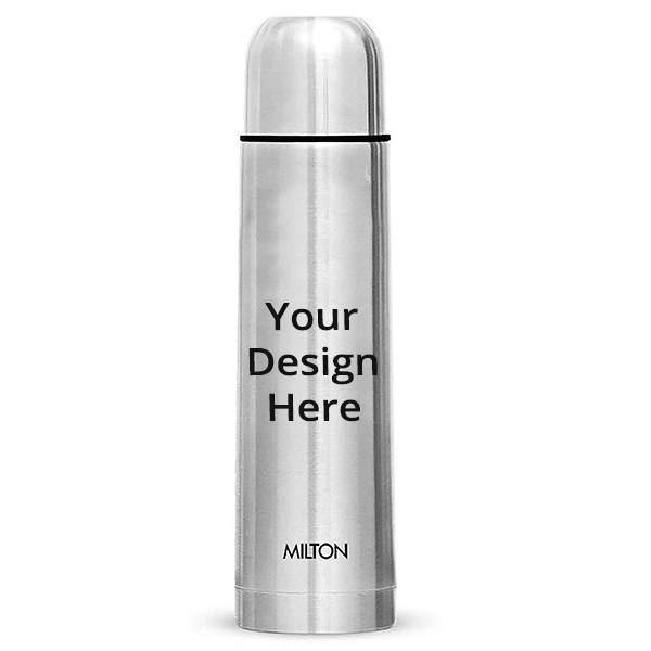 Silver Customized Milton Thermosteel 24 Hours Hot and Cold Water Bottle, 1 Litre