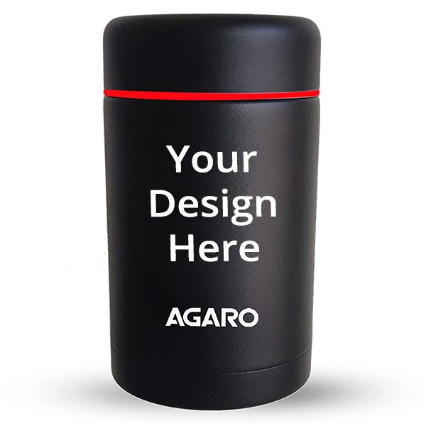 Black Customized Stainless Steel Vacuum Soup Flask (500 ml)