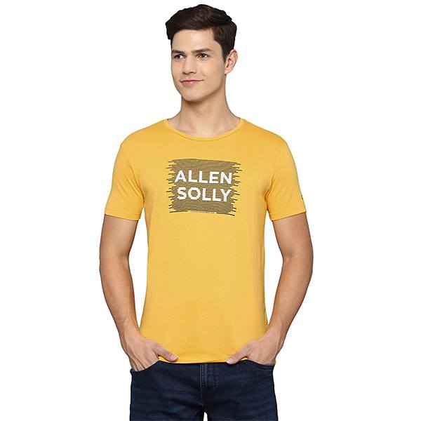 Buy Yellow Customized Allen Solly TShirt yourPrint