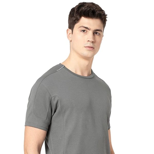 Buy Grey Customized Jockey Men's Regular Fit Round Neck Sleeved TShirt