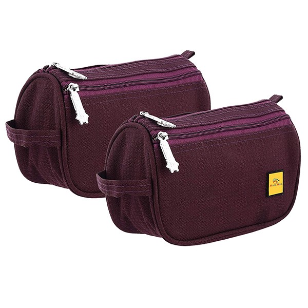 Buy Wine Customized Travel Shaving Kit/Pouch/Bag with 2 Main