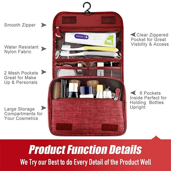 Buy Red Customized Multi Functional Travel Organizer Accessory Toiletry