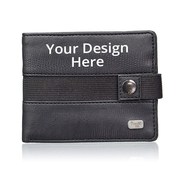 Black Customized Baggit Men's Two Fold Faux Leather Wallet