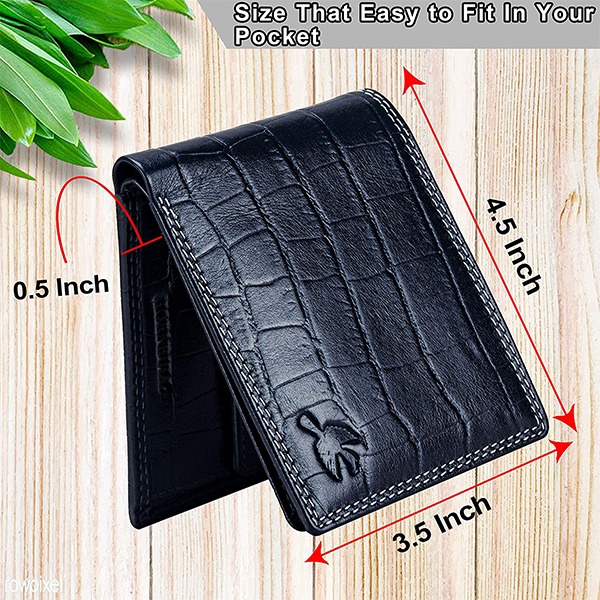 Buy Blue Customized Hornbull RFID Blocking Leather Wallet for Men Online yourPrint